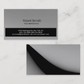 Einfache Schwarz-Grau-Schlicht-Moderne Visitenkart Visitenkarte (Vorne/Hinten)