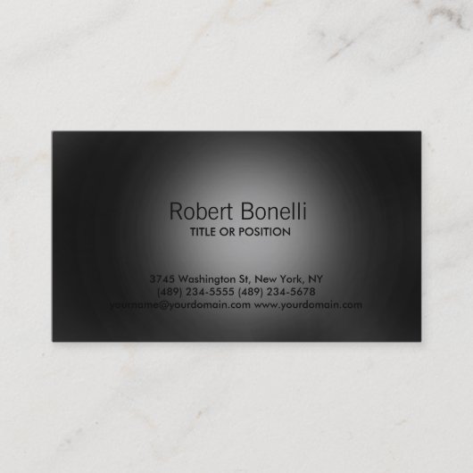 Einfache Schwarz-Grau-Schlicht-Moderne Visitenkart Visitenkarte (Vorderseite)