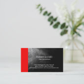 Einfache Schwarz-Grau Schlicht Moderne Visitenkart Visitenkarte (Stehend Vorderseite)