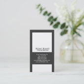 Einfache Schwarz-Grau-Weiß Schlicht Moderne Visite Visitenkarte (Stehend Vorderseite)