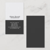 Einfache Schwarz-Grau-Weiß Schlicht Moderne Visite Visitenkarte (Vorne/Hinten)