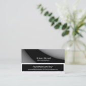 Einfache Schwarz-Grau-Weiß-Schlichte Visitenkarte (Stehend Vorderseite)