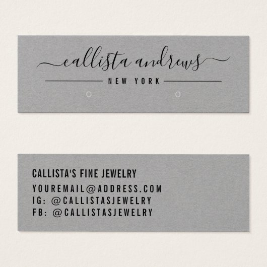 Einfache schwarz-graue Script-Erring-Display-Karte (Vorne & Hinten)