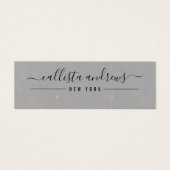 Einfache schwarz-graue Script-Erring-Display-Karte (Vorderseite)