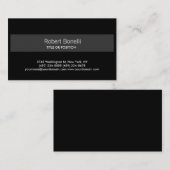 Einfache schwarz-graue Streifenkarte Visitenkarte (Vorne/Hinten)