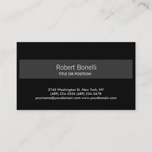 Einfache schwarz-graue Streifenkarte Visitenkarte (Vorderseite)