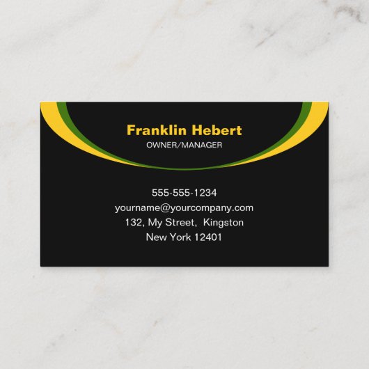 Einfache schwarz-grüne Gelbrasen Landscaping Mowin Visitenkarte (Rückseite)