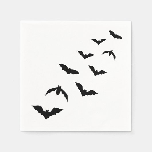 Einfache Schwarz-Halloween-Silhouette Serviette (Vorderseite)
