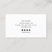 Einfache Schwarz handgeschriebene Script Social Me Visitenkarte (Rückseite)