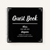 Einfache Schwarz-Handschrift-Hochzeit Notizblock (Vorderseite)