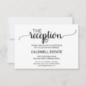 Einfache Schwarz-Kalligrafie-Empfang-Beilage Einladung (Vorderseite)