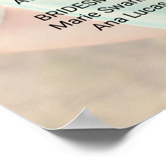 Einfache Schwarz-Kalligrafie-Foto-Hochzeitsprogram Poster (Ecke)