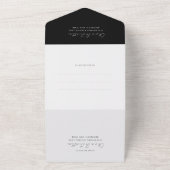 Einfache Schwarz-Krawatte-White-Script-Hochzeit All In One Einladung (Außenbereich)