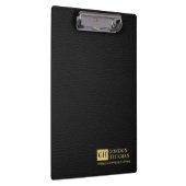 Einfache Schwarz Leder Textur Custom Monogram Klemmbrett (Rechts)