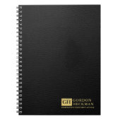 Einfache Schwarz Leder Textur Custom Monogram Notizblock (Vorderseite)