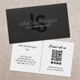 Einfache Schwarz-Linse-Monogramm Beruflich aussehe Visitenkarte