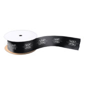 Einfache Schwarz-Minimal-Personalisiert-Monogramm- Satinband (Spule)