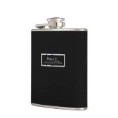 Einfache Schwarz mit Lilacs Striped Trim Trauzeuge Flachmann (Links)