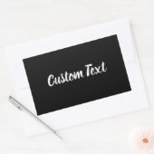 Einfache Schwarz mit weißer Schriftzeichen-Vorlage Rechteckiger Aufkleber (Umschlag)