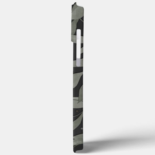 Einfache Schwarz-Moderne Blätter Case-Mate iPhone Hülle (Rückseite / Links)