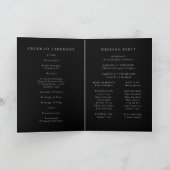 Einfache Schwarz-Moderne florale Monogramm gefloch Programm (Innenseite)
