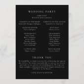 Einfache Schwarz-Moderne florale Monogramm Wide We Programm (Rückseite)