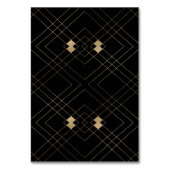 Einfache Schwarz-Moderne Geometrische Hochzeit Tischnummer (Rückseite)