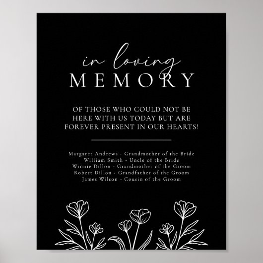 Einfache Schwarz-Moderne Hochzeit im Zeichen des l Poster (Vorne)