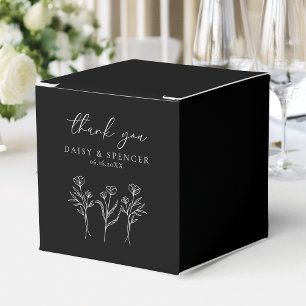 Einfache Schwarz-Moderne Kontur Hochzeitsplatz Geschenkschachtel