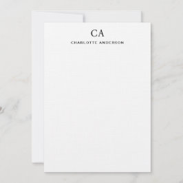 Einfache Schwarz-Moderne Monogramm-Erstnotiskarte Mitteilungskarte