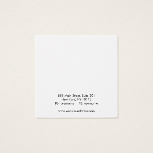 Einfache Schwarz-Moderne Stuhlvorratskarte (Rückseite)