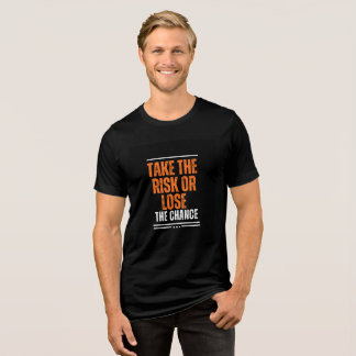 Einfache Schwarz-Orange-Typografie T-Shirt Tri-Blend Shirt