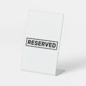 Einfache schwarz reservierte Textform  Sockelschild (Vorderseite)