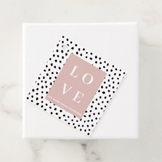 Einfache Schwarz/Rosa LIEBE |Lass unseren Wert Jed Geschenkanhänger (Beispiel)