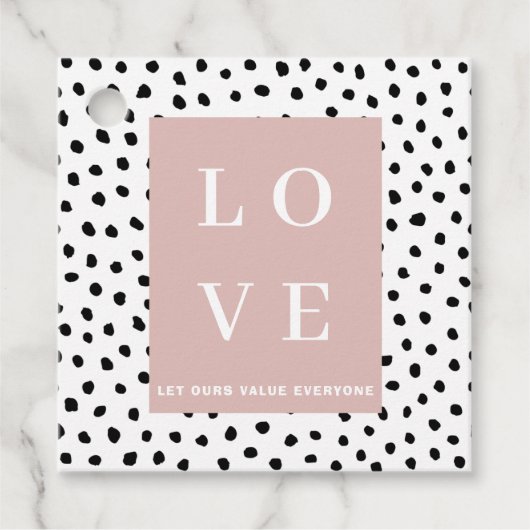 Einfache Schwarz/Rosa LIEBE |Lass unseren Wert Jed Geschenkanhänger (Vorderseite)