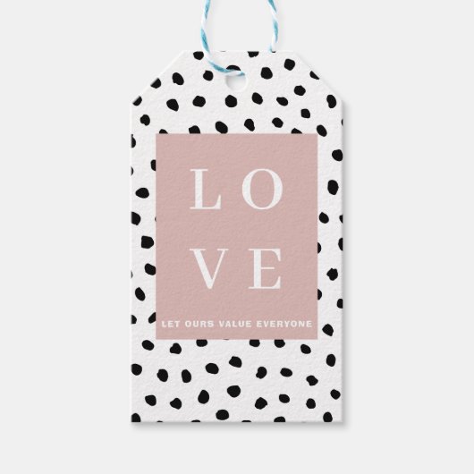 Einfache Schwarz/Rosa LIEBE |Lass unseren Wert Jed Geschenkanhänger (Vorderseite)