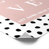 Einfache Schwarz/Rosa LIEBE |Lass unseren Wert Jed Poster (Ecke)