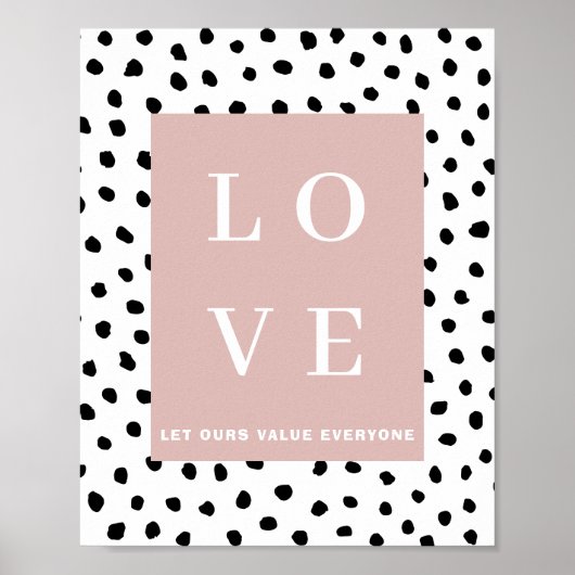 Einfache Schwarz/Rosa LIEBE |Lass unseren Wert Jed Poster (Vorne)