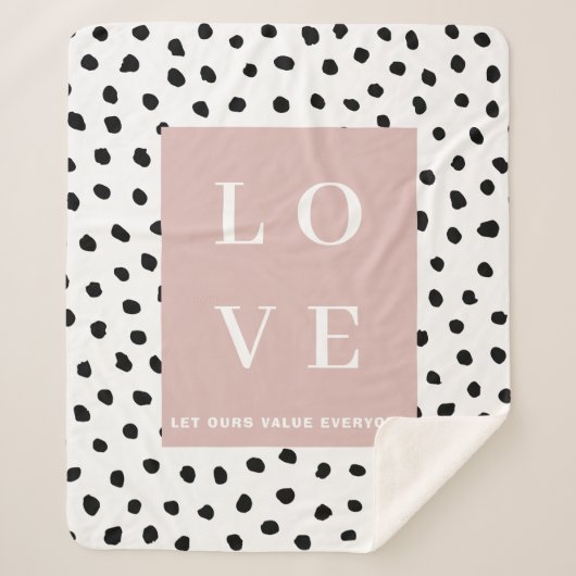 Einfache Schwarz/Rosa LIEBE |Lass unseren Wert Jed Sherpadecke (Vorderseite)
