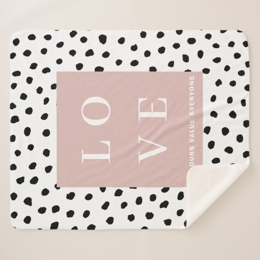 Einfache Schwarz/Rosa LIEBE |Lass unseren Wert Jed Sherpadecke (Vorderseite (Horizontal))