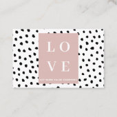 Einfache Schwarz/Rosa LIEBE |Lass unseren Wert Jed Visitenkarte (Vorderseite)