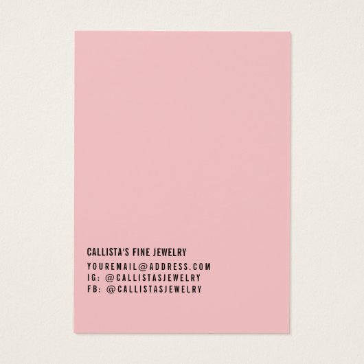 Einfache Schwarz-Rosa-Script-Nekklassekarte (Rückseite)