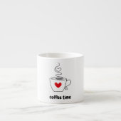 Einfache Schwarz-Rot-Illustration Kaffeezeit-Tasse Espressotasse (Vorderseite)
