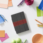 Einfache Schwarz/Rot-Vintage Lederdrucke iPad Mini Hülle<br><div class="desc">Einfaches Bild aus männlich-schwarz-rot gestepptem Vintagem Leder mit anpassbarem Monogramm.</div>