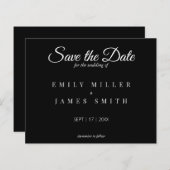 Einfache Schwarz-Save the Date-Hochzeit (Vorne/Hinten)