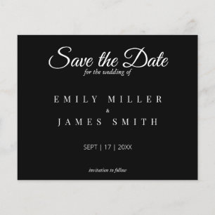 Einfache Schwarz-Save the Date-Hochzeit