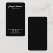 Einfache Schwarz Schlicht Brush Script Minimalisti Visitenkarte (Vorne/Hinten)