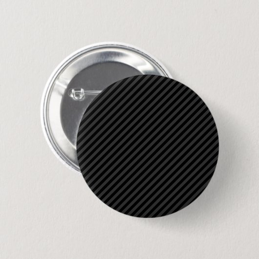 Einfache schwarz-schwarz-schmale Diagonalstreifen Button (Vorne & Hinten)