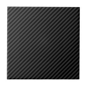 Einfache schwarz-schwarz-schmale Diagonalstreifen Fliese