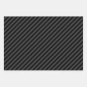 Einfache schwarz-schwarz-schmale Diagonalstreifen Geschenkpapier Set (Vorderseite)